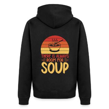 Soup Lovers Gifts - Unisex Premium Organic Zip Hoodie - black - Back - Nico (187cm)