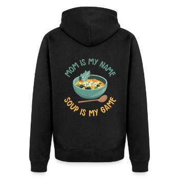 Soup Lovers Gifts - Unisex Premium Organic Zip Hoodie - black - Back - Nico (187cm)