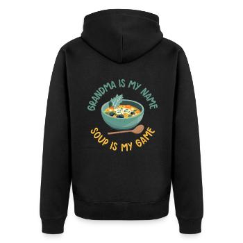 Soup Lovers Gifts - Unisex Premium Bio Zip Hoodie - Schwarz - Hinten - Nico (187cm)