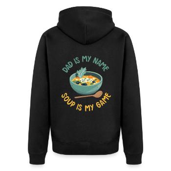 Soup Lovers Gifts - Unisex Premium Organic Zip Hoodie - black - Back - Nico (187cm)