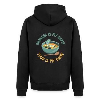 Soup Lovers Gifts - Unisex Premium Organic Zip Hoodie - black - Back - Nico (187cm)