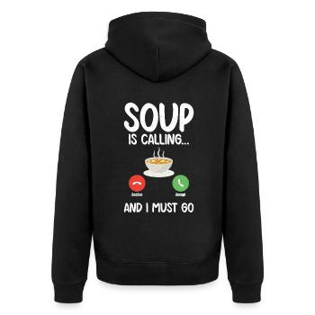 Soup Lovers Gifts - Unisex Premium Organic Zip Hoodie - black - Back - Nico (187cm)