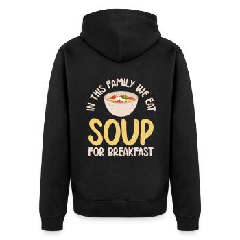 Soup Lovers Gifts - Unisex Premium Bio Zip Hoodie - Schwarz - Hinten - Nico (187cm)