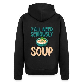 Soup Lovers Gifts - Unisex Premium Organic Zip Hoodie - black - Back - Nico (187cm)
