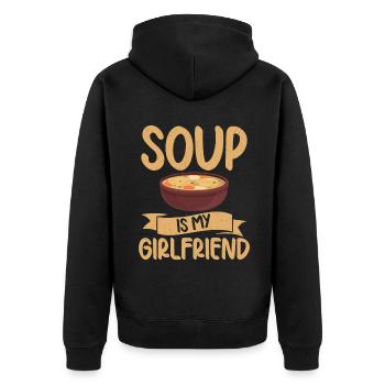 Soup Lovers Gifts - Unisex Premium Bio Zip Hoodie - Schwarz - Hinten - Nico (187cm)