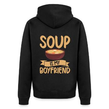 Soup Lovers Gifts - Unisex Premium Bio Zip Hoodie - Schwarz - Hinten - Nico (187cm)