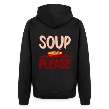 Soup Lovers Gifts - Unisex Premium Bio Zip Hoodie - Schwarz - Hinten - Nico (187cm)