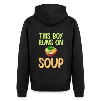 Soup Lovers Gifts - Unisex Premium Bio Zip Hoodie - Schwarz - Hinten - Nico (187cm)