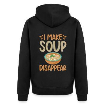 Cadeaux pour les amateurs de soupe - Veste à capuche bio Premium Unisexe - noir - Dos - Nico (187cm)