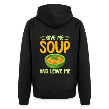 Soup Lovers Gifts - Unisex Premium Organic Zip Hoodie - black - Back - Nico (187cm)