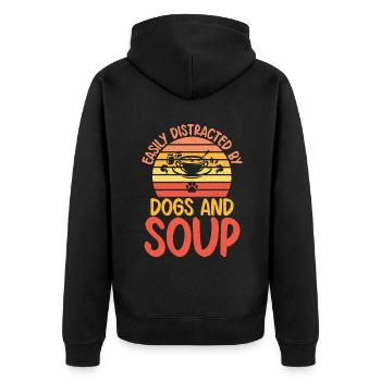Cadeaux pour les amateurs de soupe - Veste à capuche bio Premium Unisexe - noir - Dos - Nico (187cm)