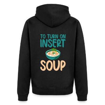 Soup Lovers Gifts - Unisex Premium Organic Zip Hoodie - black - Back - Nico (187cm)