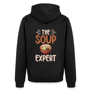 Soup Lovers Gifts - Unisex Premium Organic Zip Hoodie - black - Back - Nico (187cm)