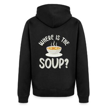 Soup Lovers Gifts - Unisex Premium Bio Zip Hoodie - Schwarz - Hinten - Nico (187cm)