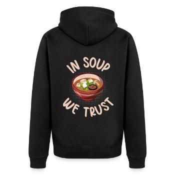 Soup Lovers Gifts - Unisex Premium Organic Zip Hoodie - black - Back - Nico (187cm)