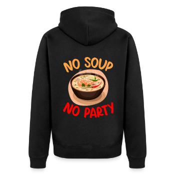 Cadeaux pour les amateurs de soupe - Veste à capuche bio Premium Unisexe - noir - Dos - Nico (187cm)