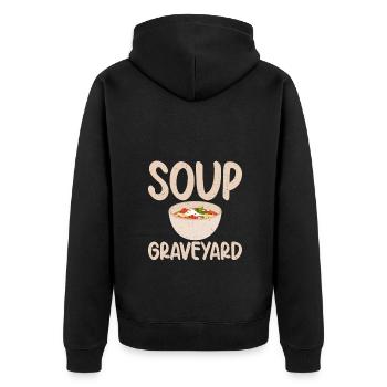 Soup Lovers Gifts - Unisex Premium Bio Zip Hoodie - Schwarz - Hinten - Nico (187cm)
