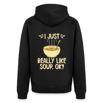Soup Lovers Gifts - Unisex Premium Organic Zip Hoodie - black - Back - Nico (187cm)