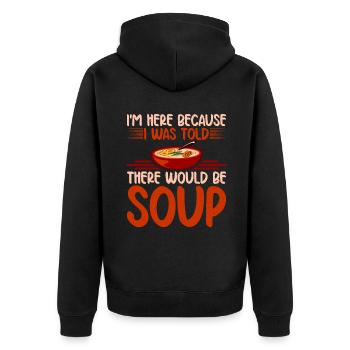 Soup Lovers Gifts - Unisex Premium Bio Zip Hoodie - Schwarz - Hinten - Nico (187cm)