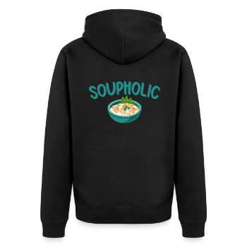 Soup Lovers Gifts - Unisex Premium Organic Zip Hoodie - black - Back - Nico (187cm)
