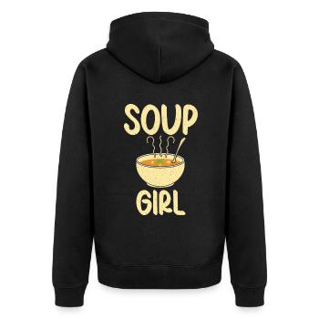 Soup Lovers Gifts - Unisex Premium Organic Zip Hoodie - black - Back - Nico (187cm)