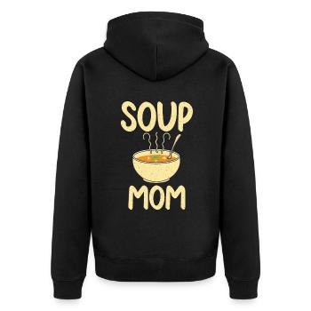 Soup Lovers Gifts - Unisex Premium Bio Zip Hoodie - Schwarz - Hinten - Nico (187cm)