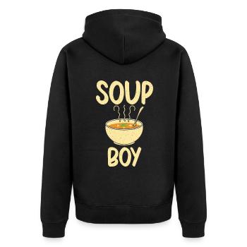 Soup Lovers Gifts - Unisex Premium Bio Zip Hoodie - Schwarz - Hinten - Nico (187cm)