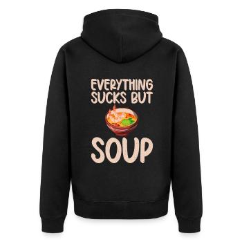 Soup Lovers Gifts - Unisex Premium Bio Zip Hoodie - Schwarz - Hinten - Nico (187cm)