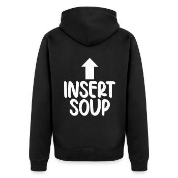Soup Lovers Gifts - Unisex Premium Organic Zip Hoodie - black - Back - Nico (187cm)