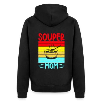 Soup Lovers Gifts - Unisex Premium Organic Zip Hoodie - black - Back - Nico (187cm)
