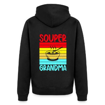 Soup Lovers Gifts - Unisex Premium Organic Zip Hoodie - black - Back - Nico (187cm)