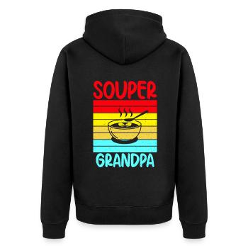 Soup Lovers Gifts - Unisex Premium Organic Zip Hoodie - black - Back - Nico (187cm)