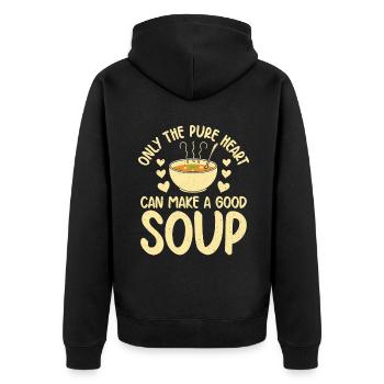 Soup Lovers Gifts - Unisex Premium Bio Zip Hoodie - Schwarz - Hinten - Nico (187cm)