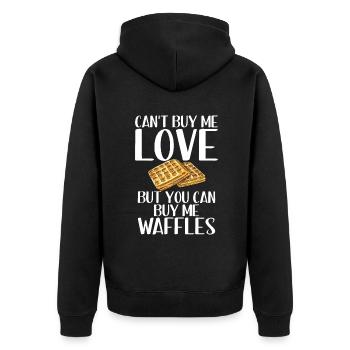 Waffle Lover Gifts - Unisex Premium Organic Zip Hoodie - black - Back - Nico (187cm)