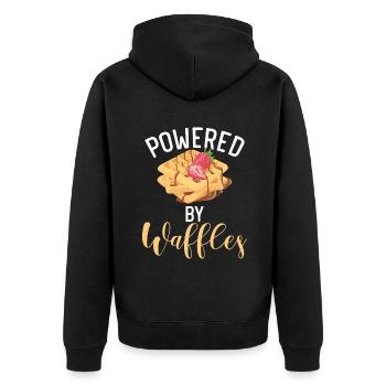 Waffle Lover Gifts - Unisex Premium Organic Zip Hoodie - black - Back - Nico (187cm)