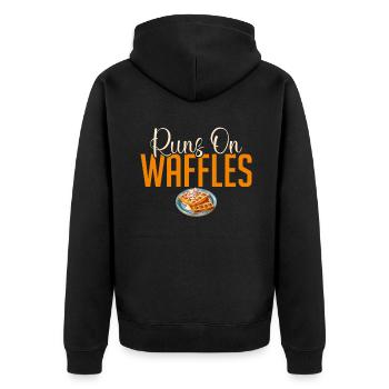 Waffle Lover Gifts - Unisex Premium Organic Zip Hoodie - black - Back - Nico (187cm)