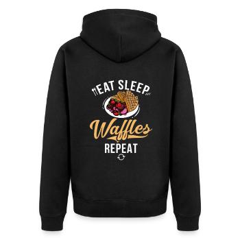 Waffle Lover Gifts - Unisex Premium Organic Zip Hoodie - black - Back - Nico (187cm)