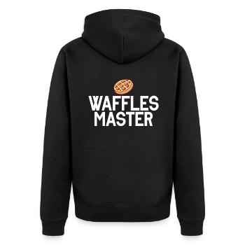 Waffle Lover Gifts - Unisex Premium Bio Zip Hoodie - Schwarz - Hinten - Nico (187cm)