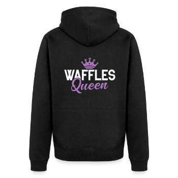 Waffle Lover Gifts - Unisex Premium Organic Zip Hoodie - black - Back - Nico (187cm)