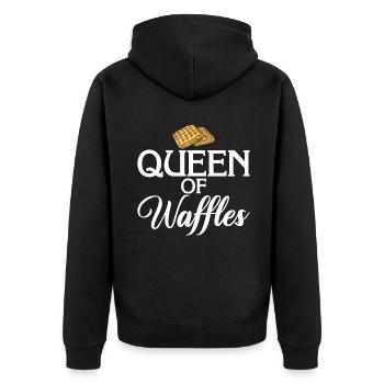 Waffle Lover Gifts - Unisex Premium Organic Zip Hoodie - black - Back - Nico (187cm)