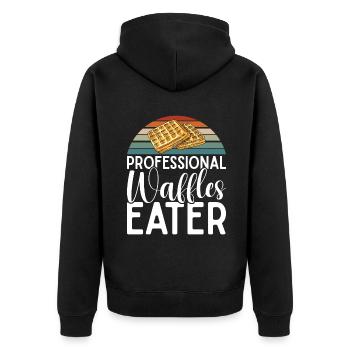 Waffle Lover Gifts - Unisex Premium Organic Zip Hoodie - black - Back - Nico (187cm)