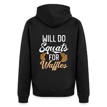 Waffle Lover Gifts - Unisex Premium Organic Zip Hoodie - black - Back - Nico (187cm)