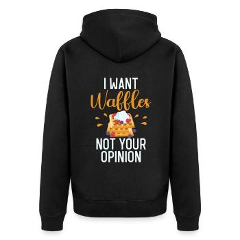 Waffle Lover Gifts - Unisex Premium Organic Zip Hoodie - black - Back - Nico (187cm)