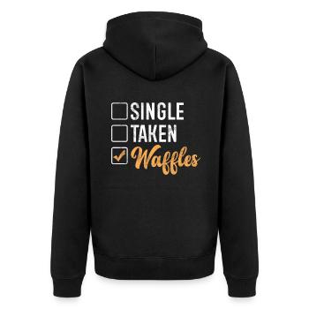 Waffle Lover Gifts - Unisex Premium Organic Zip Hoodie - black - Back - Nico (187cm)