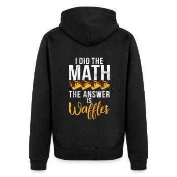 Waffle Lover Gifts - Unisex Premium Bio Zip Hoodie - Schwarz - Hinten - Nico (187cm)