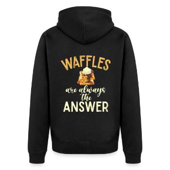 Waffle Lover Gifts - Unisex Premium Organic Zip Hoodie - black - Back - Nico (187cm)