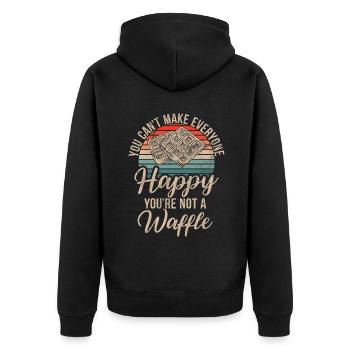 Waffle Lover Gifts - Unisex Premium Organic Zip Hoodie - black - Back - Nico (187cm)