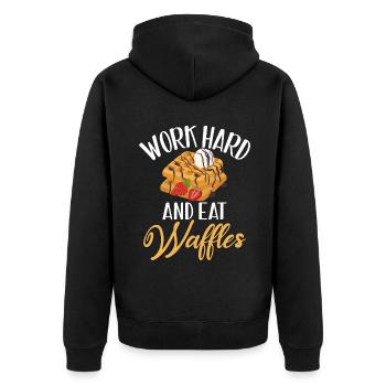 Waffle Lover Gifts - Unisex Premium Organic Zip Hoodie - black - Back - Nico (187cm)