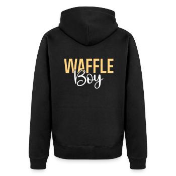 Waffle Lover Gifts - Unisex Premium Organic Zip Hoodie - black - Back - Nico (187cm)