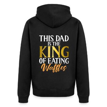 Waffle Lover Gifts - Unisex Premium Organic Zip Hoodie - black - Back - Nico (187cm)